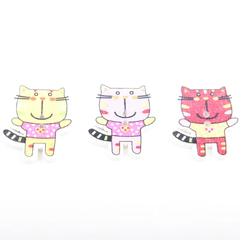 Аксессуары для шитья Cat Раскрашенные Деревянные Пуговицы ботоны скрапбукинг 30