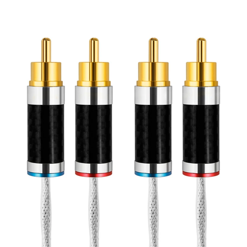 

Fever Signal Audio Cable Two-Core Signal Cable Fiber Lotus Head Fever Audio Amplifier 0.5M/1.64Ft