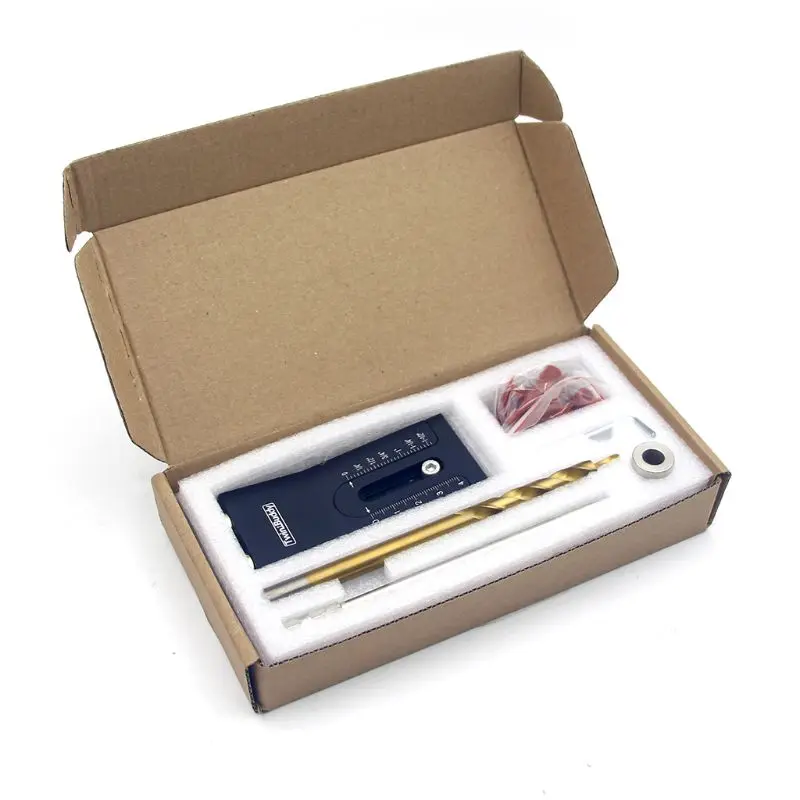 

Pocket Hole Jig System Kit Woodworking Oblique Punch Locator with Step Drilling E7CB