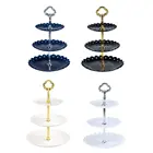 Горячая Распродажа 3 яруса кружевных подставка для свадебного торта днем Чай Свадебные тарелки вечерние столовые приборы посуда Пластик лоток Дисплей стеллаж для выставки товаров инструменты для украшения торта