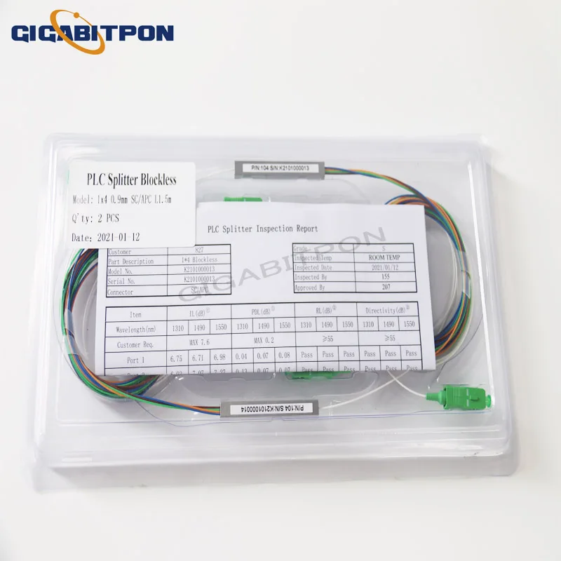 1*4 0.9mm 1M steel tube mini PLC barrier-free splitter with SC/APC connector 1.5m long steel tube splitter with connection coupl