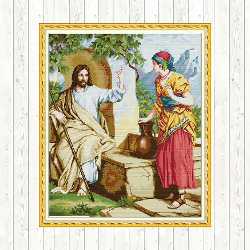 Узоры для вышивки крестом Jesus Aida 14ct ткань набор напечатанных холст Счетный крест