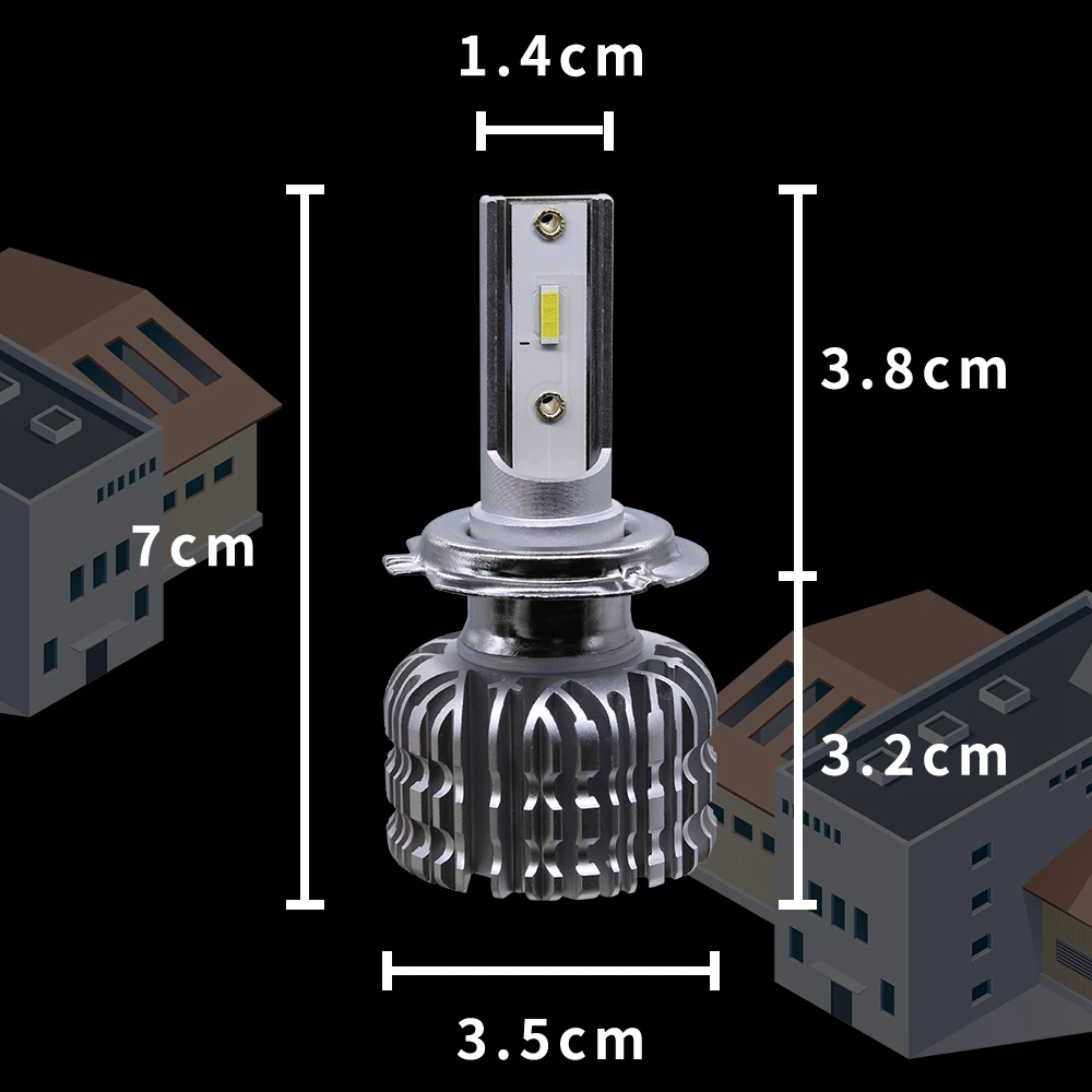 H7 Led H4 H11 Headlights Car Lamp 6000K 12V Bulb Mini Lampada H1 H3 9005 HB3 9006 HB4 9012 H1R2 Bombilla H27 Fog Lights | Автомобили и