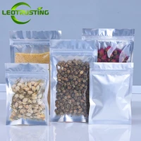 100pcs flat bottom clear front pure foil back bag snack coffee powder liquid dried fruit women eyelash cosmetic pack pouches
