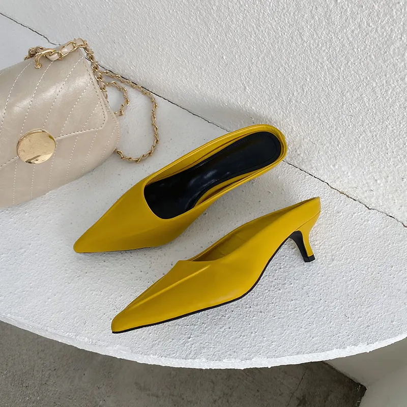 Boussac/пикантные женские туфли без задника на каблуке рюмочка туфли-лодочки с