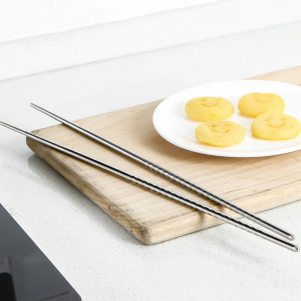 

Lengthened Hot Pot Chopsticks Stainless Steel Tableware Kitchen Pointed Fried Fried Dough Sticks Household Chopsticks