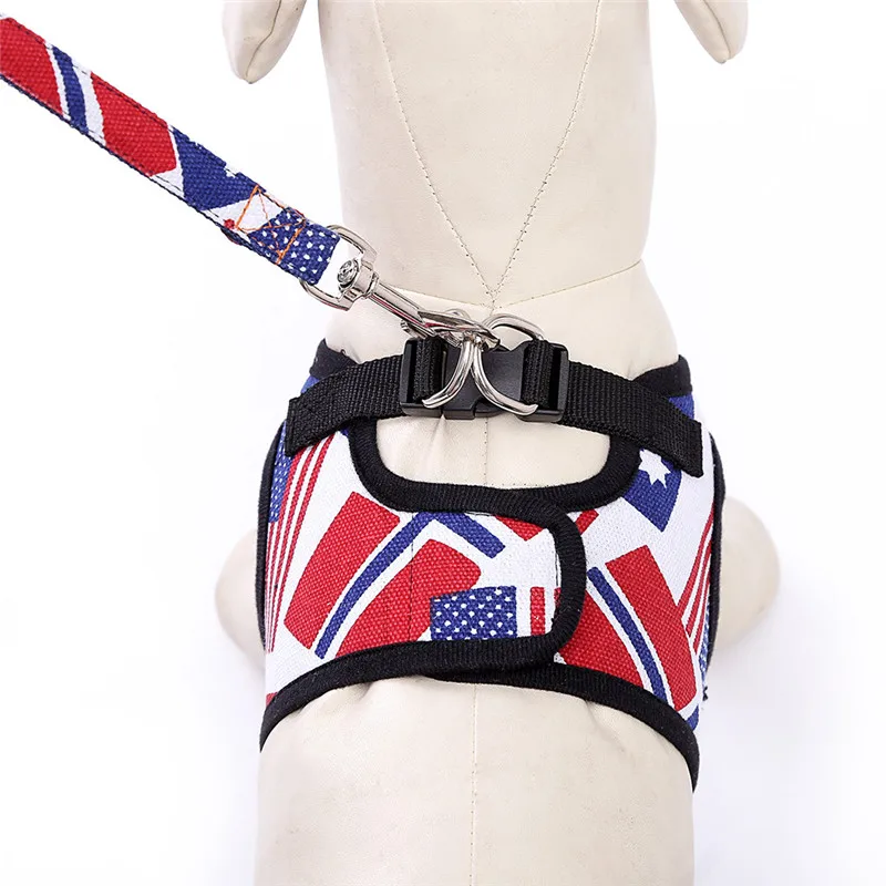 Новый 1 шт. поводок для собак + нагрудный ремень Регулируемый дышащий с рисовым