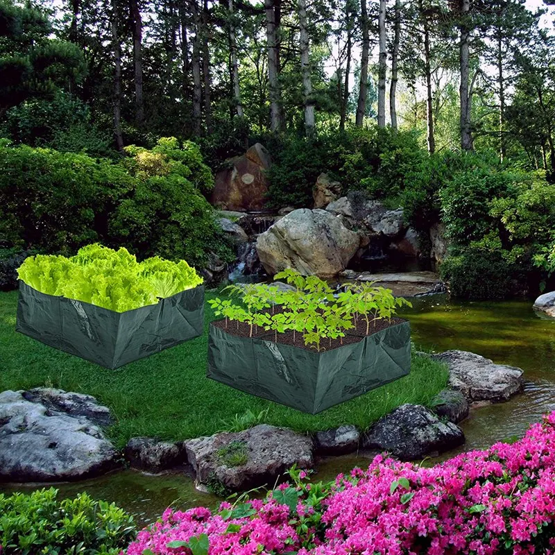 4 упаковки тканевых приподнятых садовых кроватей разделенных сетки квадратный