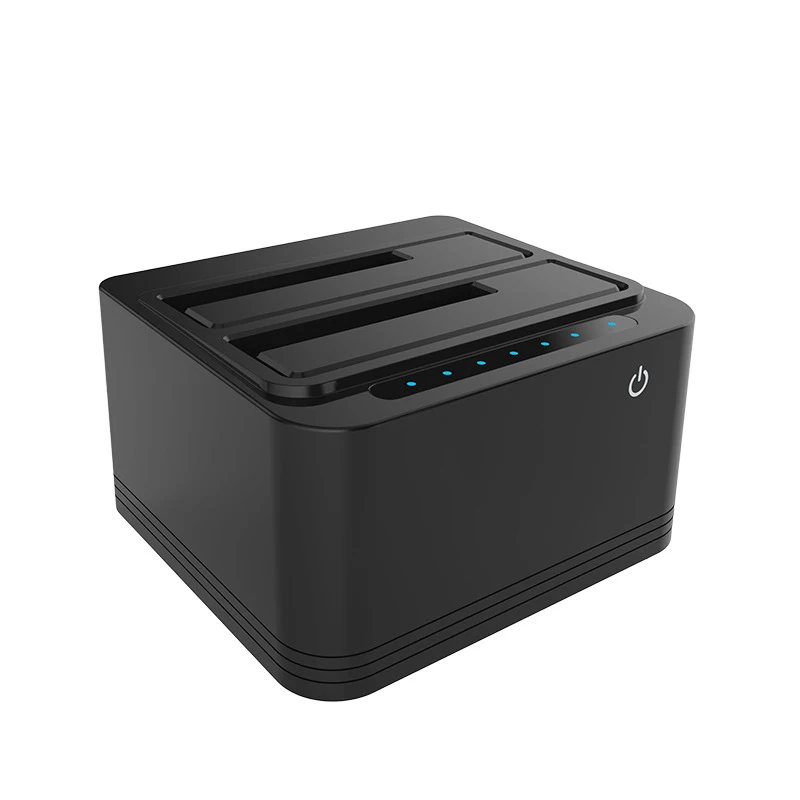 Двойной отсек USB 3,0 для SATA HDD SSD корпус док-станция жесткий диск Простота в эксплуатации для ПК HDD док-станция для Прямая - Цвет: black EU plug
