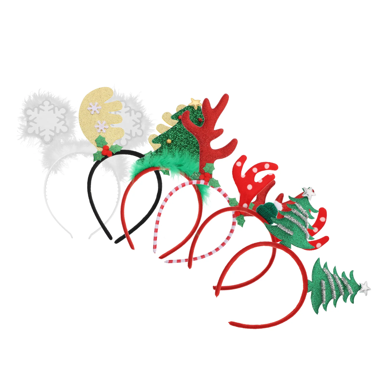 

6Pcs Xmas Lovely Party Kids Hair Decor Xmas Elements Pattern Hair Decors