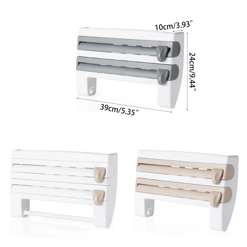 

Kitchen Roll Dispenser, Easy-Install Cling Film Dispenser and Cutter