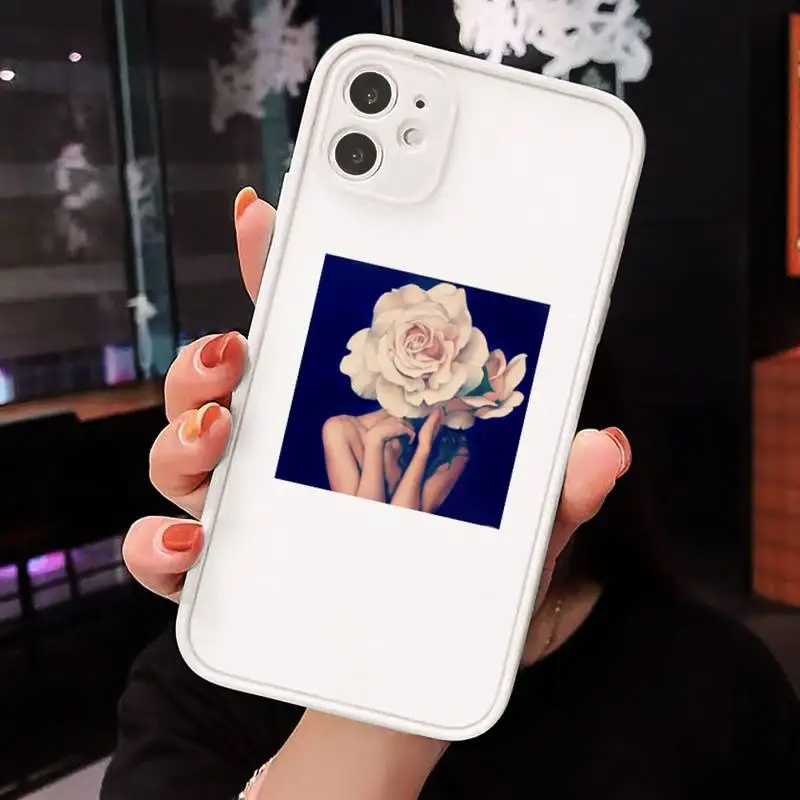 

design fashion flowers women painting Phone Cases Matte Transparent for iPhone 7 8 11 12 s mini pro X XS XR MAX Plus