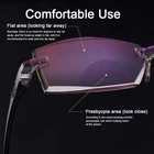 Топ 2021 Новинка очки для чтения без оправы с защитой от сисветильник для мужчин и женщин квадратные очки двойного назначения для дальнего и ближнего света