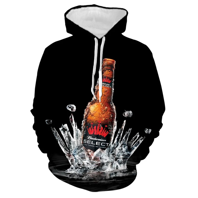 

20021 Spring Summer Men's Women's Beer 3D Printing Hoodie Sweatshirt Fun Unisex Clothes Novelty Hippie Alternative Pullover Top