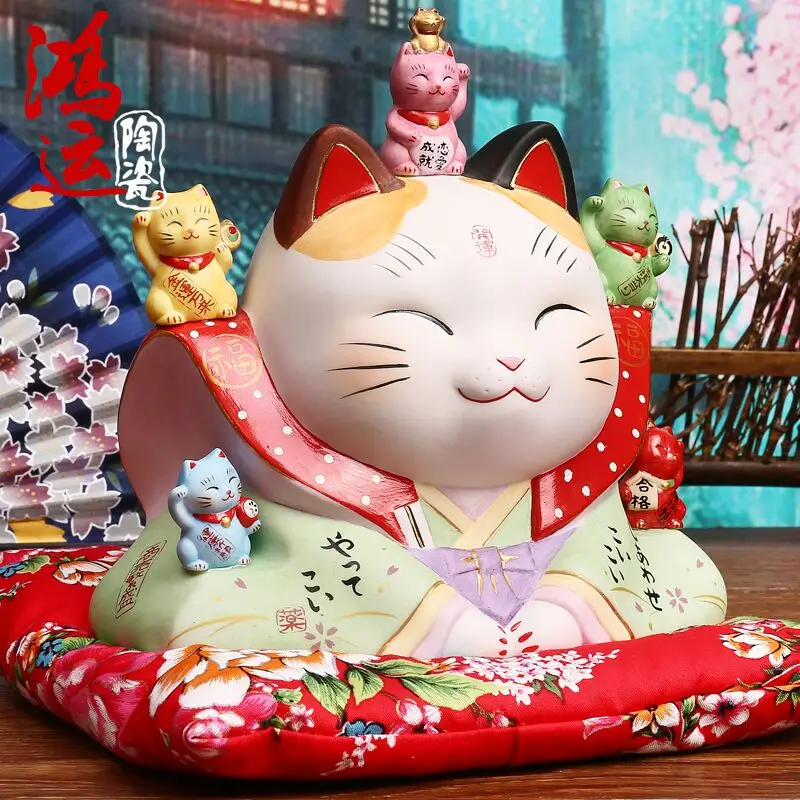 Maneki Neko керамический счастливый кот домашний декор фарфоровые декоративные