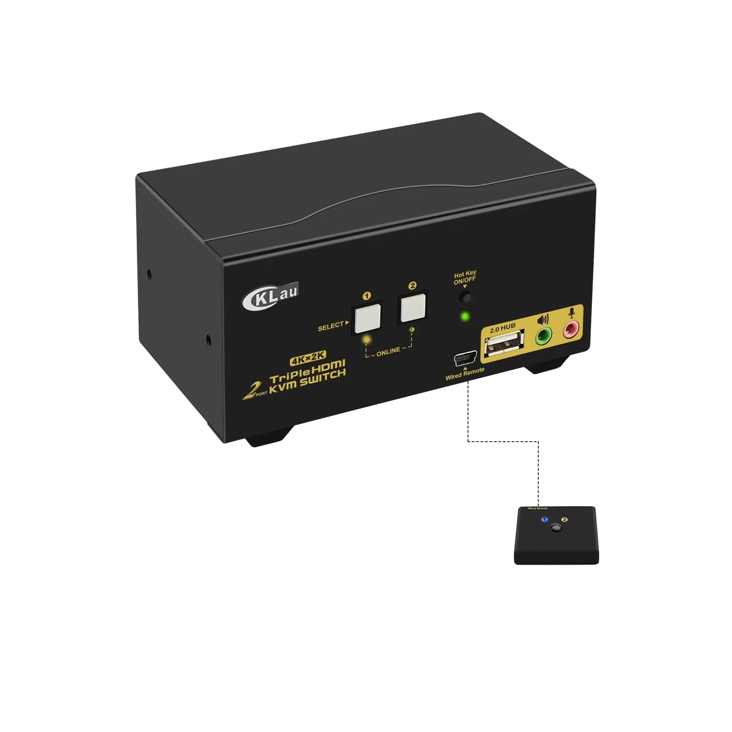 Двухпортовый тройной монитор CKLau HDMI KVM переключатель с аудио микрофоном