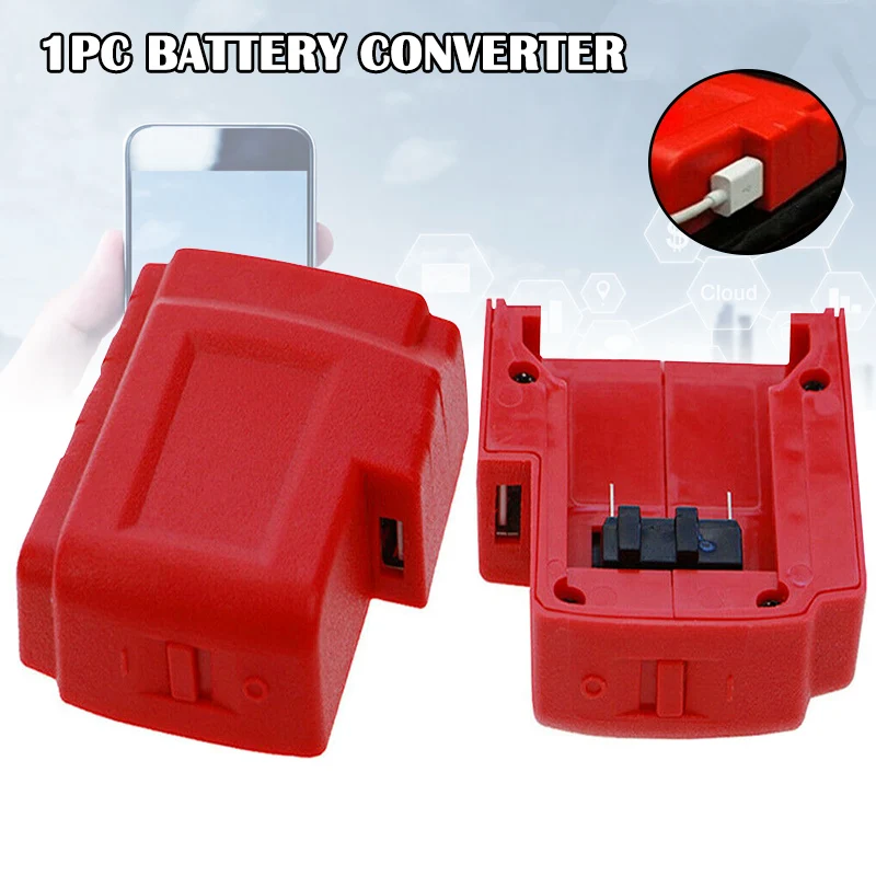 USB Ports Battery Charger Adapter Converter Portable Accessories for Milwaukee M18 HVR88 | Обустройство дома