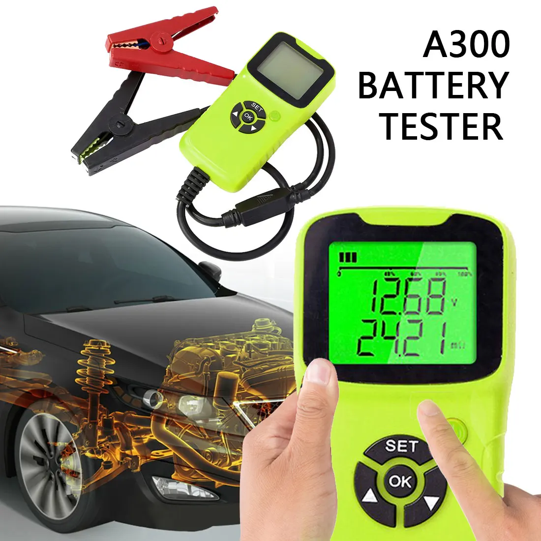 

12V Auto Batter Test Analyzer 100-1700CCA Voltage Tester Auto Diagnostic Tool