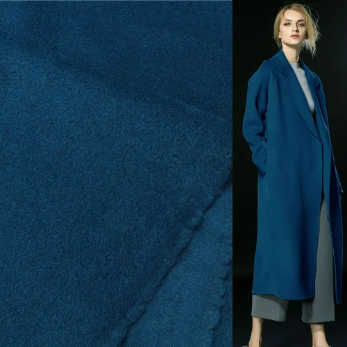 Темно синяя Смешанная шерсть ткань 90% смешивание шерсти 10% вискоза 680 г/метр