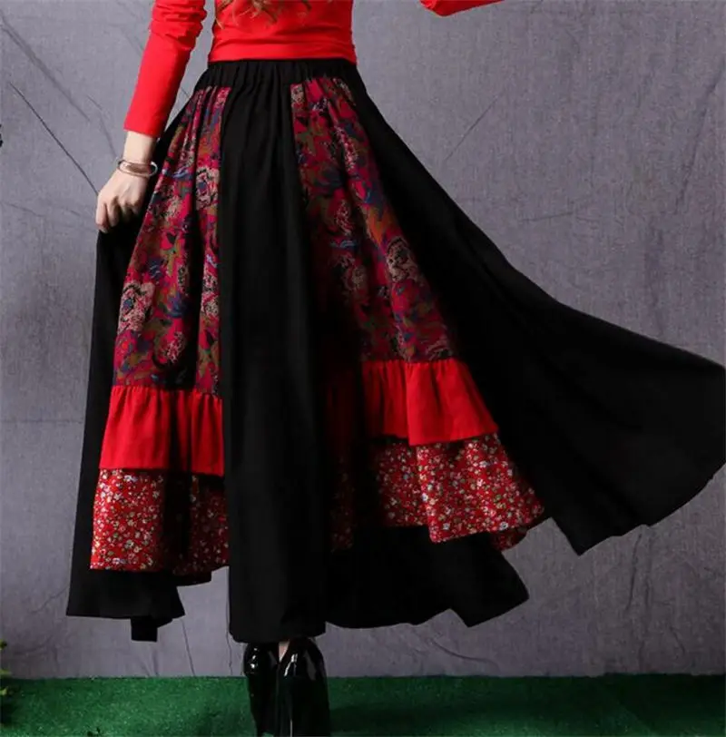 Retro Ethnic Style Fall And Winter New Women's Skirts 5 M Large Hem Cotton Linen Clothes Printed Patchwork Irregular Skirt Y831
Retro Ethnic Style Fall And Winter New Women's Skirts 5 M Large Hem Cotton Linen Clothes Printed Patchwork Irregular Skirt Y831