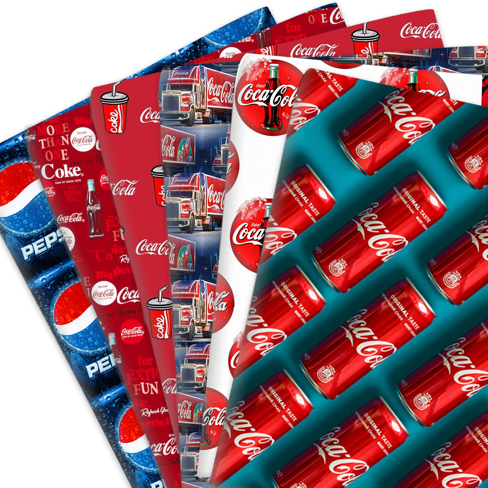 50*145cm Coke Cola Drink Juice 100% Pure/Polyester Cotton/Satin/Stretch Fabric Patchwork Sewing Quilting Needlework DIY Cloth - купить по