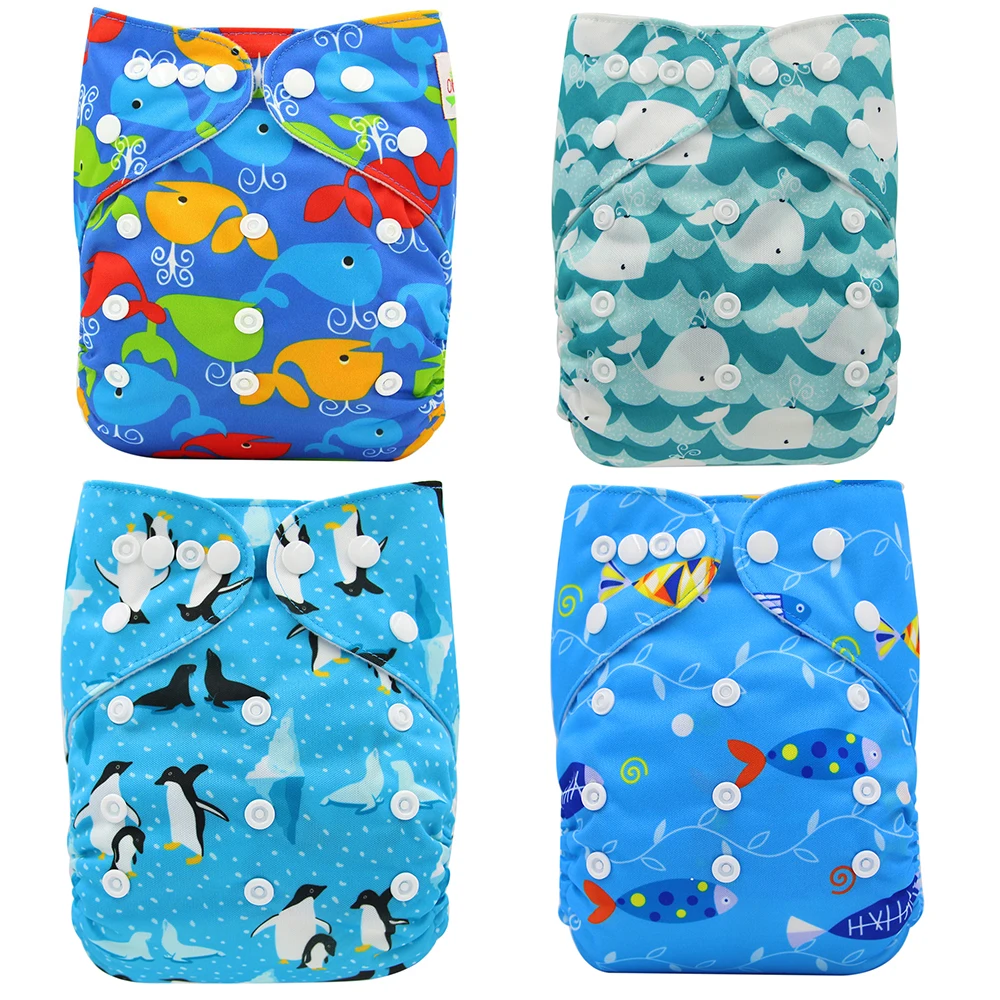 4 шт./упак. детские подгузники все в 2 AI2 двойные комплекты тканевые многоразовые