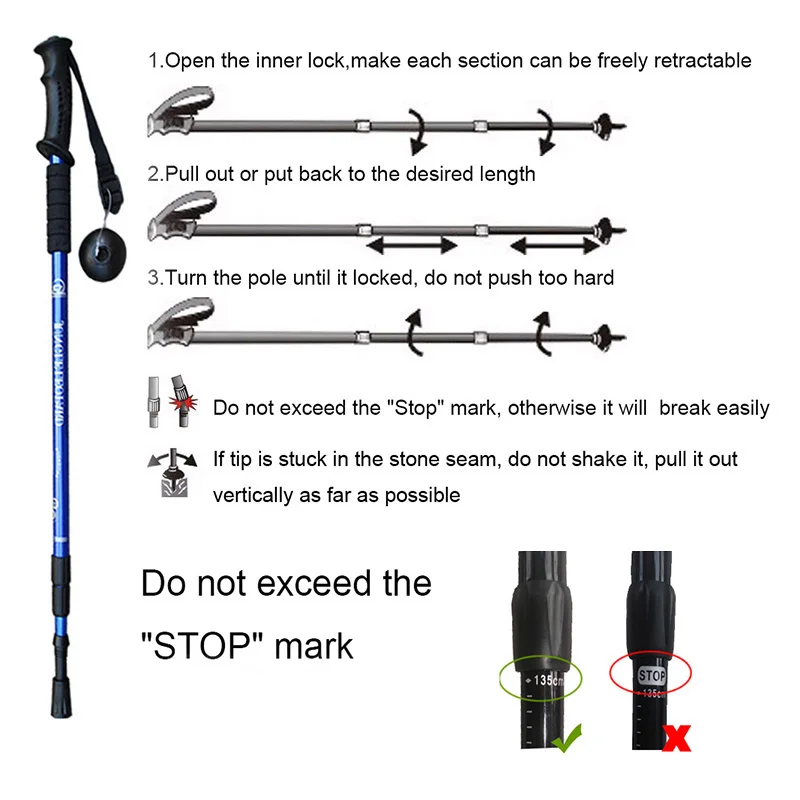 

Selfree One Pec Trekking Poles Sticks for Hike Retractable Nordic Walking Telescopic Scandinavian Walking Canes Hiking Climbing
