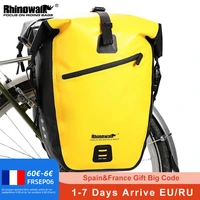 rhinowalk waterproof bike bag 27l travel cycling bag basket bicycle rear rack tail seat trunk bags bicycle bags panniers