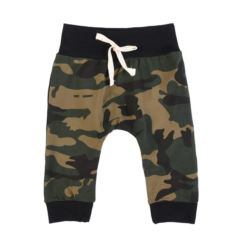 

3Pcs Baby Boy Set Casual Outfits Short Sleeve O-neck Tops Cotton Romper+Camouflage Pants Hat Set