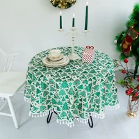 table cloth for round table kitchen ornaments linen tablecloth with embroidery decorations for christmas parties household items