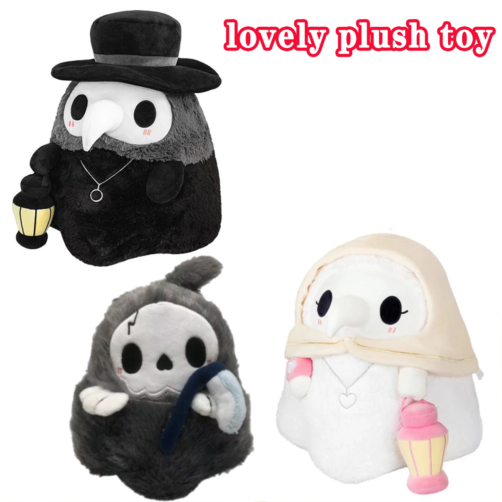 

Luminous Couple Cartoon Animal Plague Doctor Beak Stuffed Plush Toy with Luminous Lovers Plush Toys Vale 2022 New Year Gifts