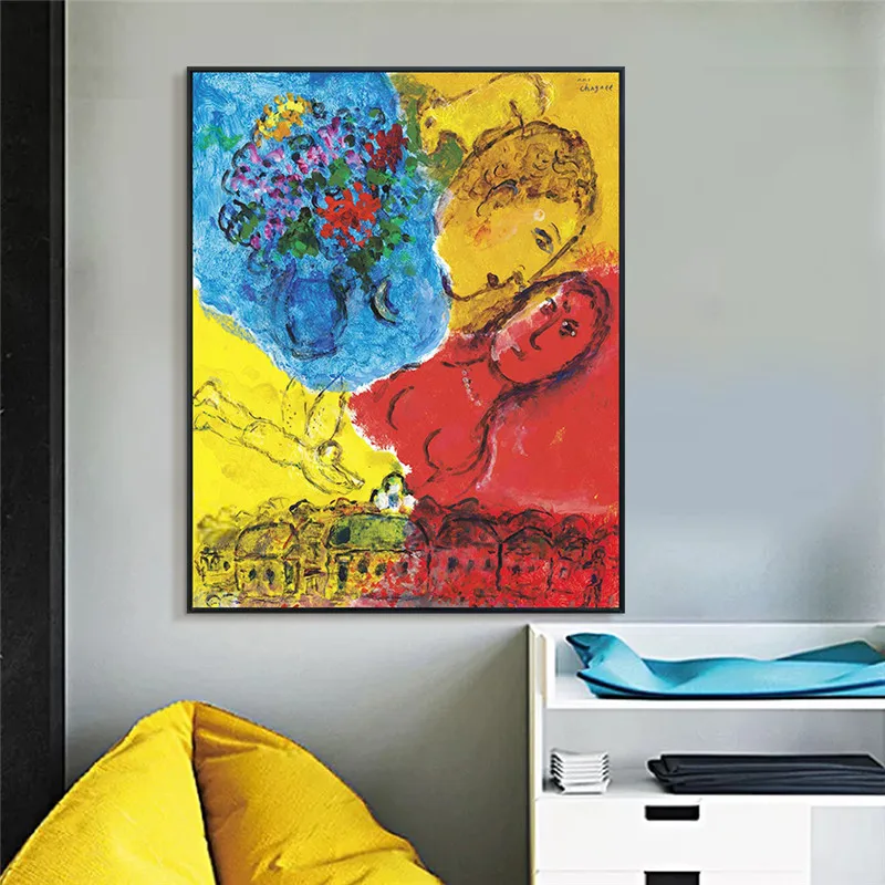 Модульные картины Марк Шагал Чейз из холста HD принты скандинавские настенные