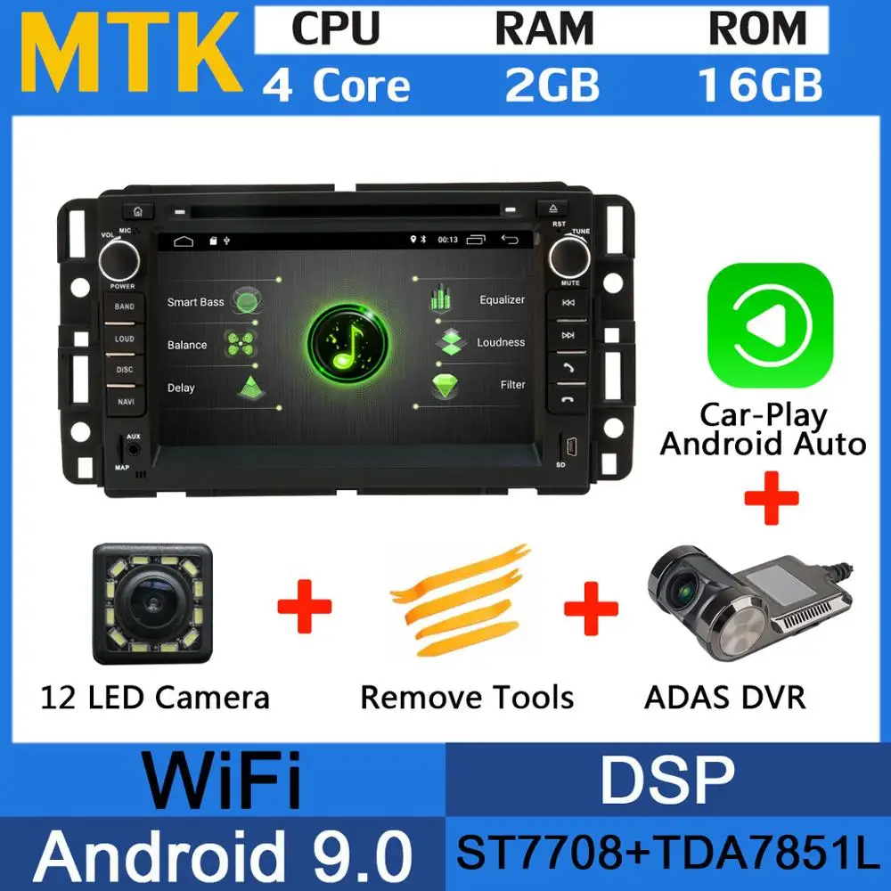 MTK-Adas-Carplay 5 USB порт Android 9,0 PX6/Восьмиядерный автомобильный DVD для Chevy Chevrolet Cobalt Silverado Suburban Buick Enclave автомобильный Радио gps DSP - Цвет: MTK-Adas-Carplay