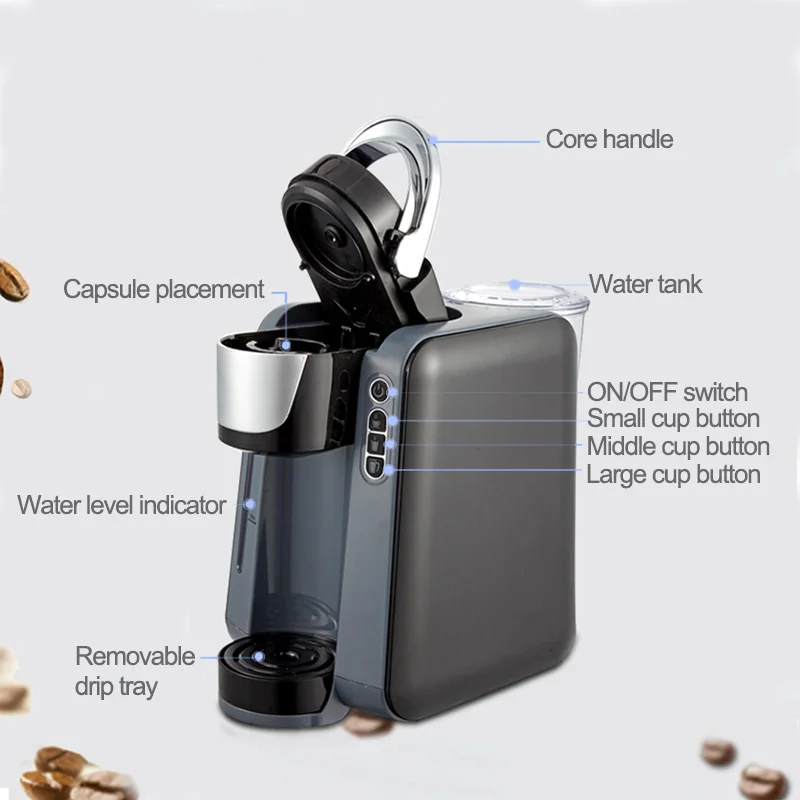 HiBREW K-Cup brewer; Кофеварка-машина, Кофеварка Kcup с одной чашкой, Капсульная кофемашина, автоматическая кофеварка