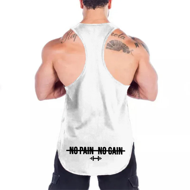 

NO PAIN NO GAIN fitness vest men's summer mesh loose quick-drying I-shaped sleeveless T-shirt
