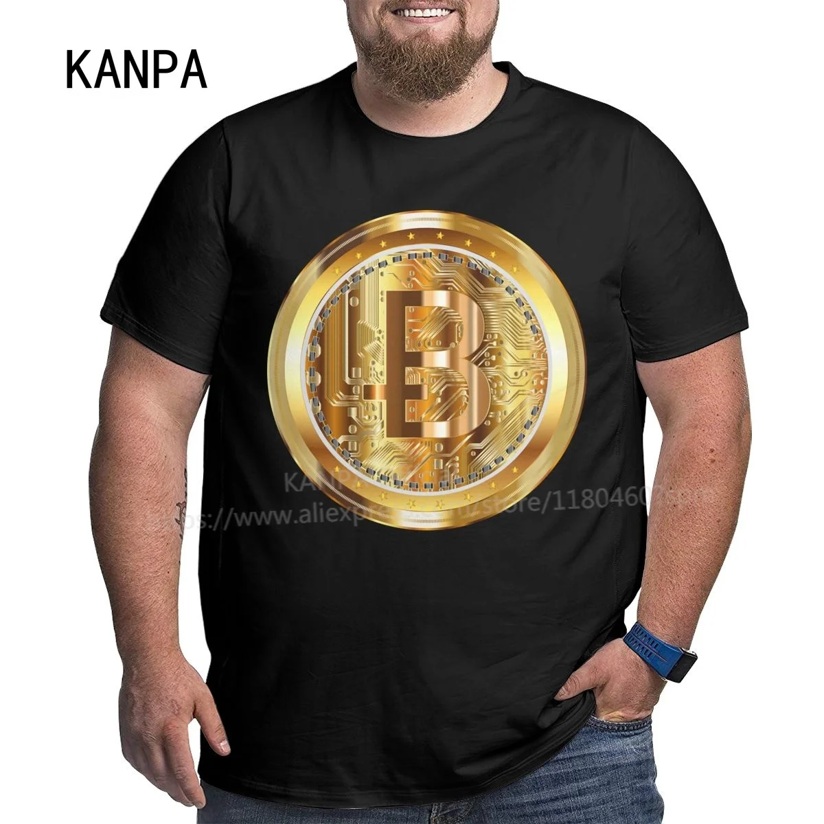 Золото BTC Биткоин мужские над Размеры d футболка дышащие хлопковые носки