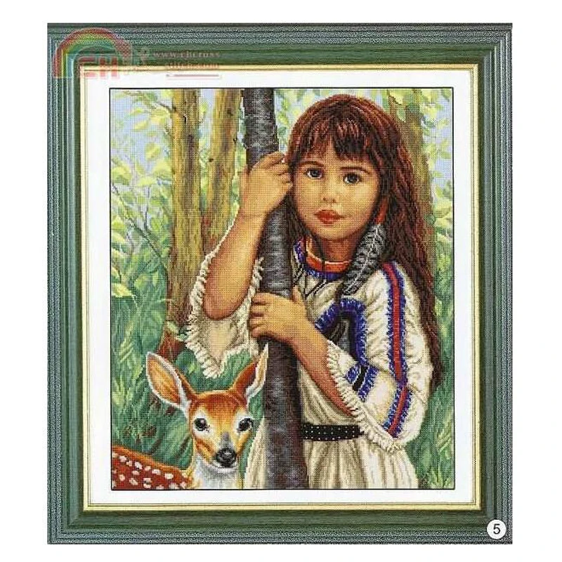 Высокое качество красивый милый Набор для вышивки крестом коричневые волосы