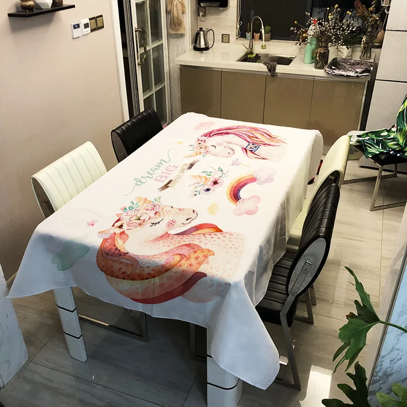 

Simple style household decorative animal pattern printing washable tablecloth