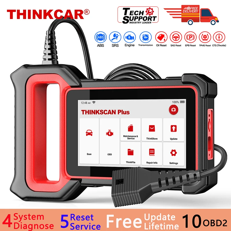 

Диагностический прибор THINKCAR OBD2 для двигателя ABS SRS TCM Thinkscan Plus S6, сброс масла, EPB, Автомобильный сканер PK CRP129i, бесплатное обновление