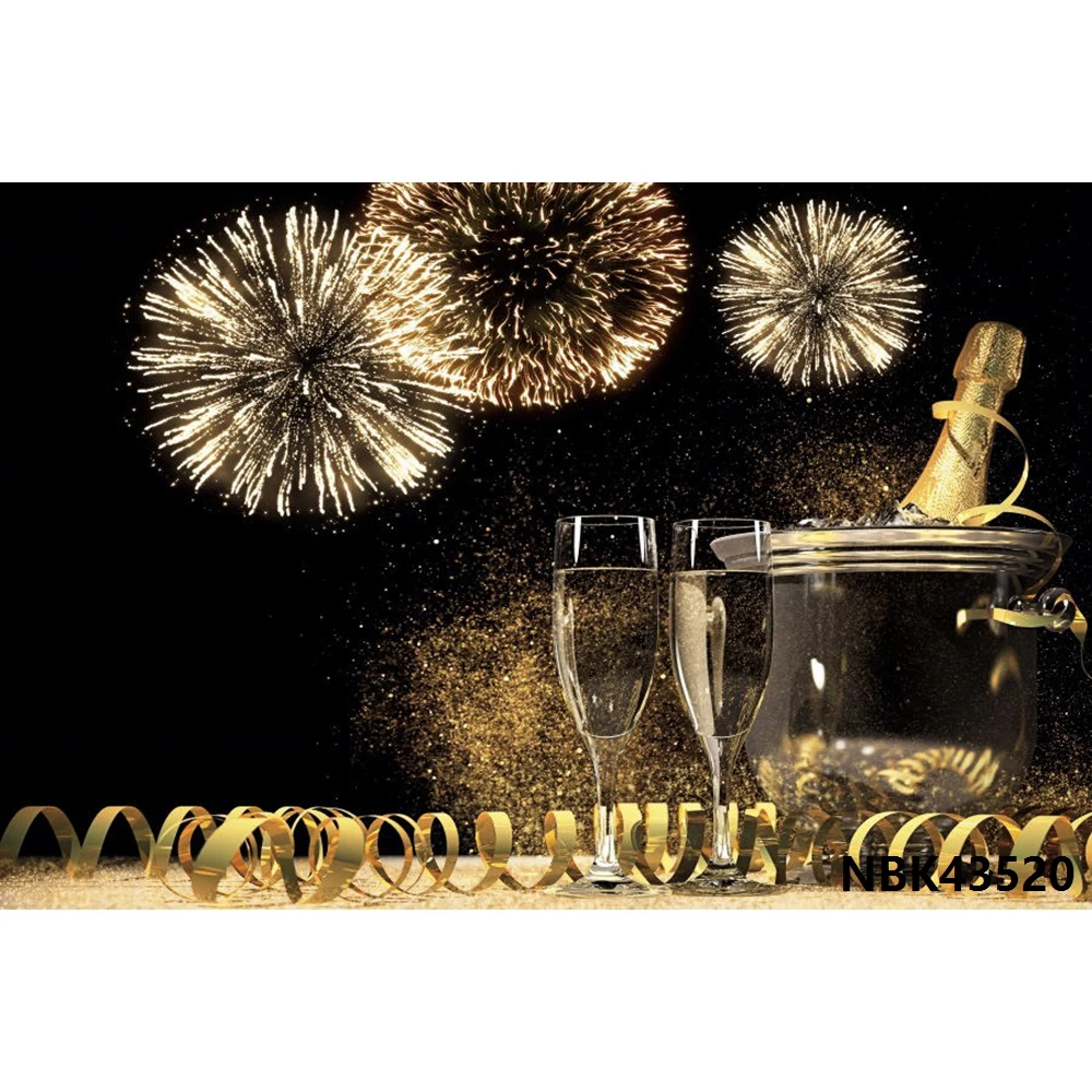 

Nitree 2022 с новым годом фон Рождество фейерверк мигающий шампанское фотография фон винил фотография