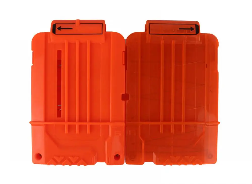 

New 6 Reload Clip Magazines Round Darts Replacement Plastic Magazines Toy Gun Soft Bullet Clip Orange for Nert Elite