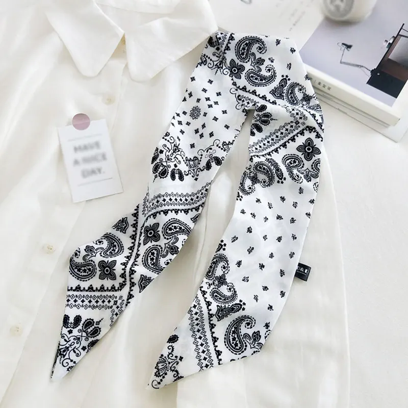

New long small silk scarf women spring and autumn all-match shirt suit with tie hair tie ribbon floating tie thin scarfs