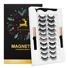 Рождественские магнитные ресницы Набор Магнитных подводки для глаз ресницы 3D натуральные накладные ресницы Инструменты для наращивания макияжа Рождественский подарок