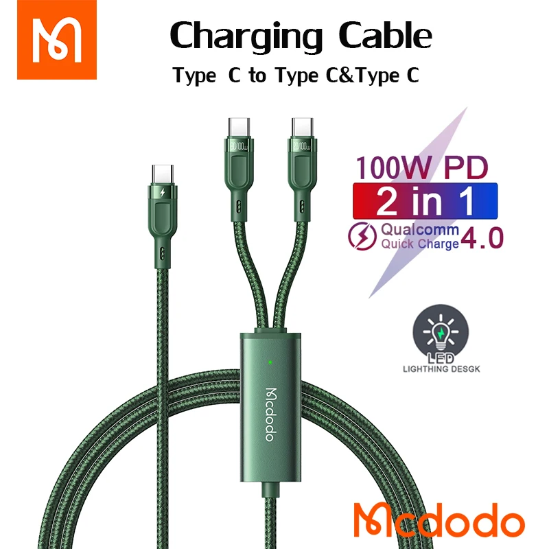 Mcdodo 5A 100W CA-747 USB Type C To Type C&Type C Cable Quick Charge 4.0 Type-C Usb Cable for Xiaomi 10 8 Pro Nintendo Switch Sa