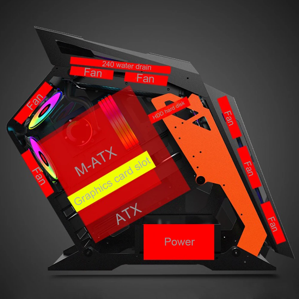 Прозрачная боковая панель из закаленного стекла чехол для игрового компьютера