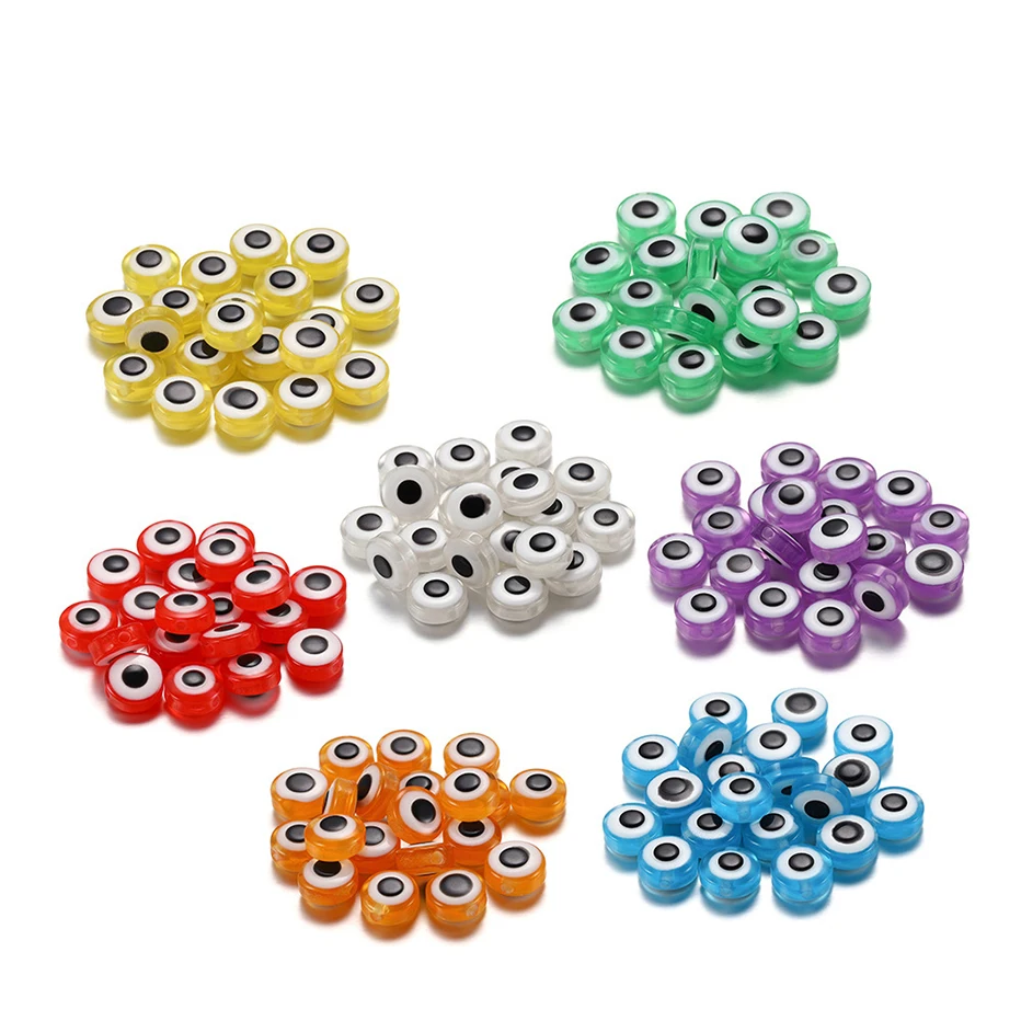 

100 шт., 8 мм, овальные бусины от сглаза