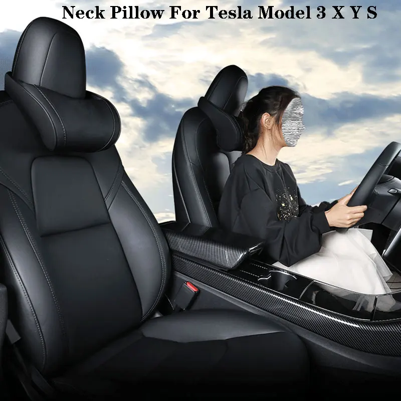 

for Tesla Model 3 Y S X Neck Pillow Car Seat Headrest Cushion Neck Headrest 1PC