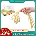 Одноразовый мочевой катетер Cofoe, медицинская стерилизация, двусторонний латексный катетер Foley, катетер для мочи с мягким клапаном, 5 шт.