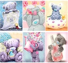 Алмазная 5D картина сделай сам, полноформатная Круглая Мозаика из смолы, наборы для вышивки крестиком, настенное искусство, забавное ремесло с милым медведем