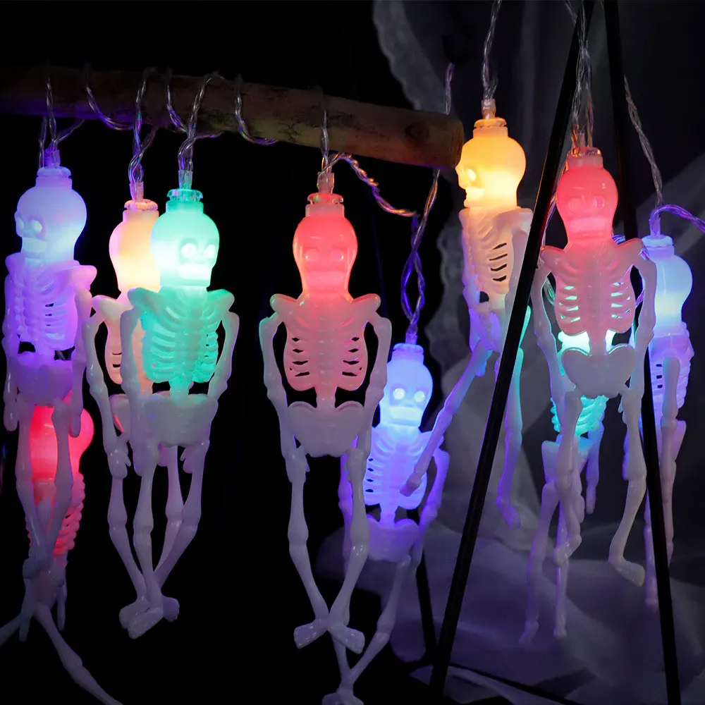 

Scary String Lights Skeleton Shaped Garland Battery Powered Halloween Decorative String Lights For Party Patio Indoor Outdoor